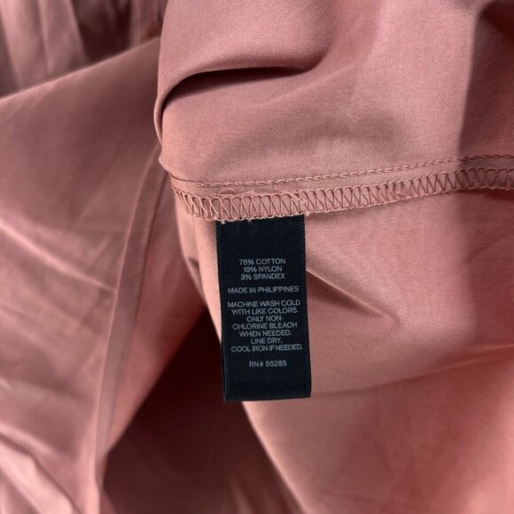 Express Cropped Top Womens L Coral Bell Long Sleeve Off Shoulder Button Up Boho - Picture 12 of 13